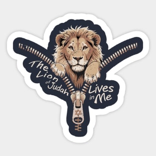 The Lion of Judah Lives in Me Sticker